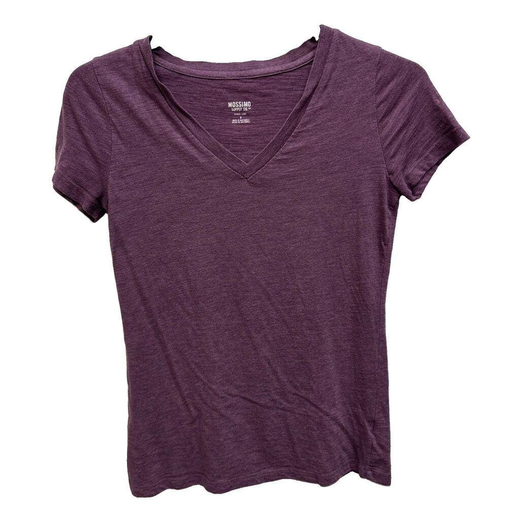 Massimo Supply Co Top Women S Burgundy Purple V Neck Cap Sleeve Y2K Cotton Blend